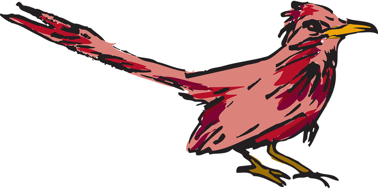 Red Bird Wings Feathers Cartoon Png Image - Bird (1280x640)