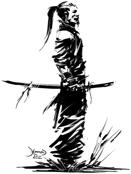 Samurai Drawing Art Warrior Katana - Samurai Drawing (524x787)