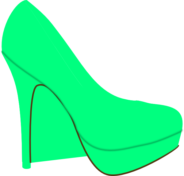 Green Shoe Clip Art - Clip Art (600x574)