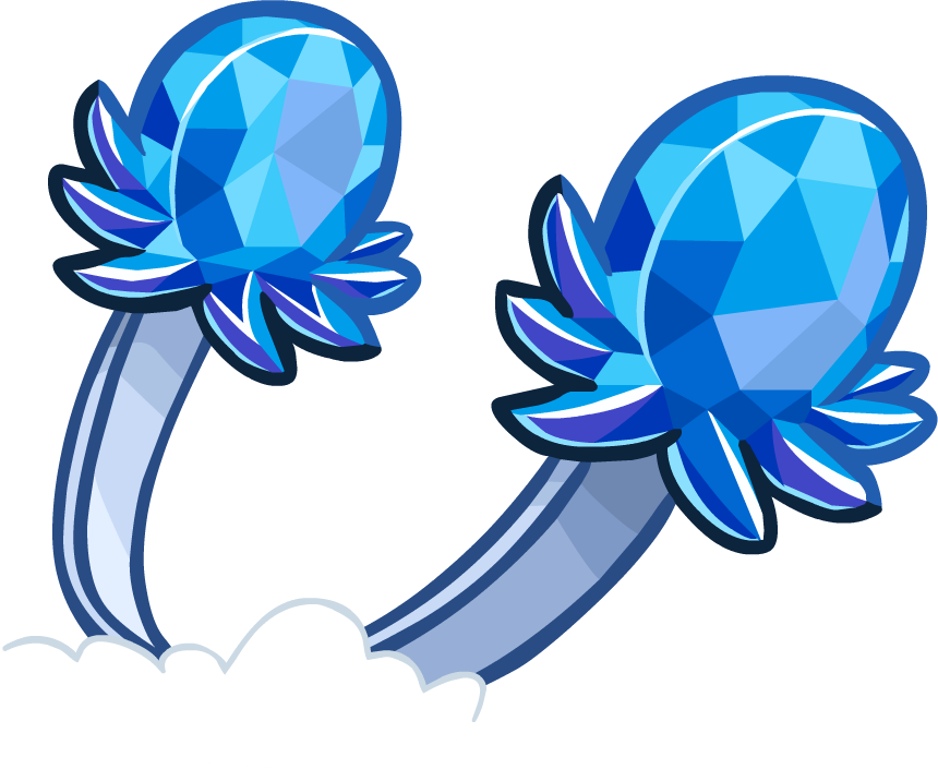 Merry Walrus Party Login Screen Crystal Puffle Earmuffs - Merry Walrus Party Login Screen Crystal Puffle Earmuffs (860x705)