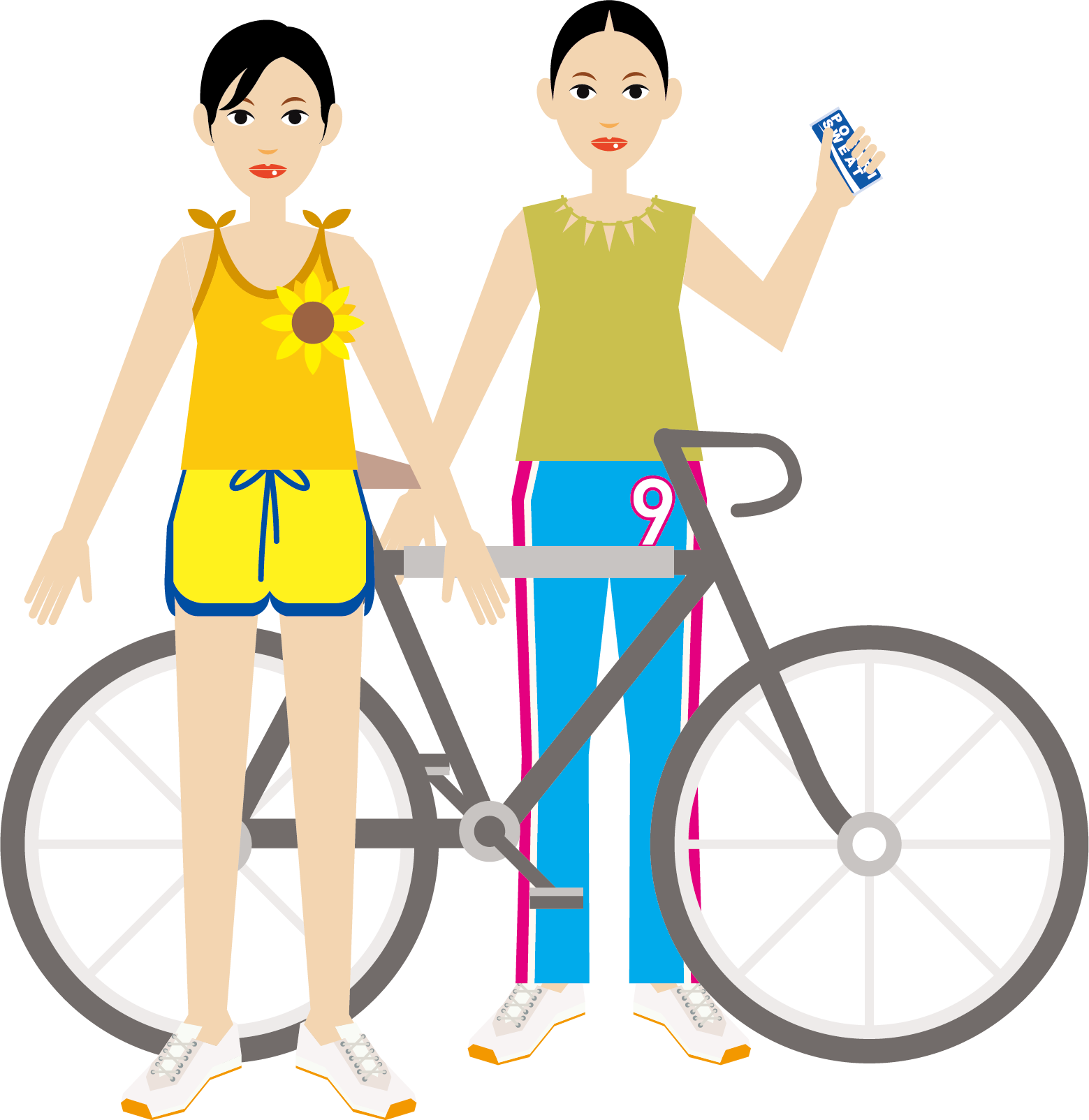 Bicycle Cartoon Cycling Illustration - Bicycle Cartoon Cycling Illustration (1559x1604)
