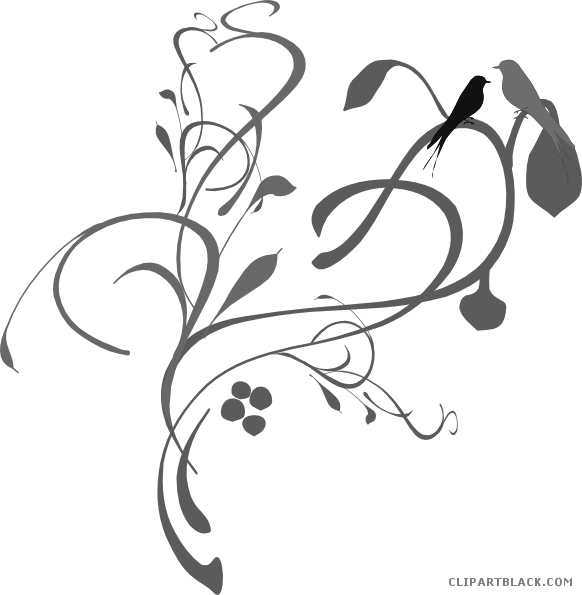 Funeral Dove Animal Free Black White Clipart Images - Curled Line Art Transparent Png (582x595)