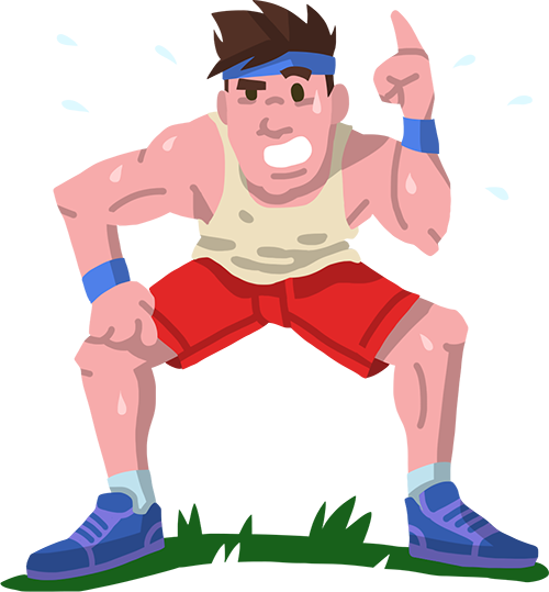 Sweat Amounts While Exercising - Cartoon (500x539)