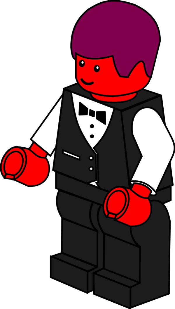 Lego Town Waiter - Lego Clipart (600x1057)