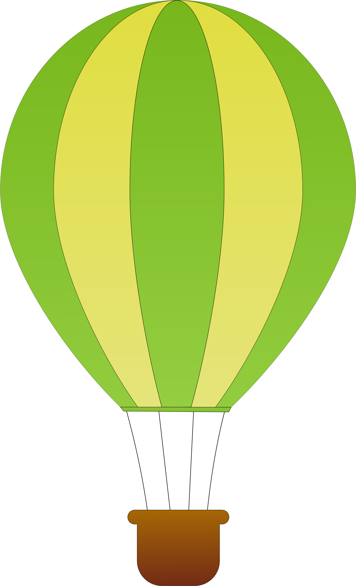 Big Image - Green Hot Air Balloon Clip Art (1458x2400)