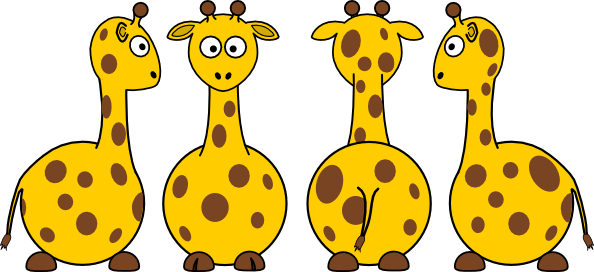 Cartoon Giraffe Svg Clip Arts 594 X 272 Px - Side Clipart (594x272)