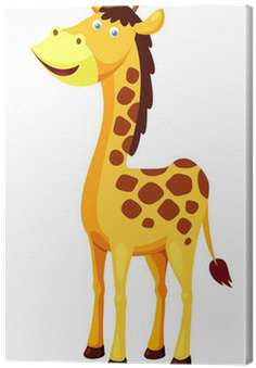 Illustration Of Cartoon Giraffe Vector Canvas Print - Illustration (400x400)
