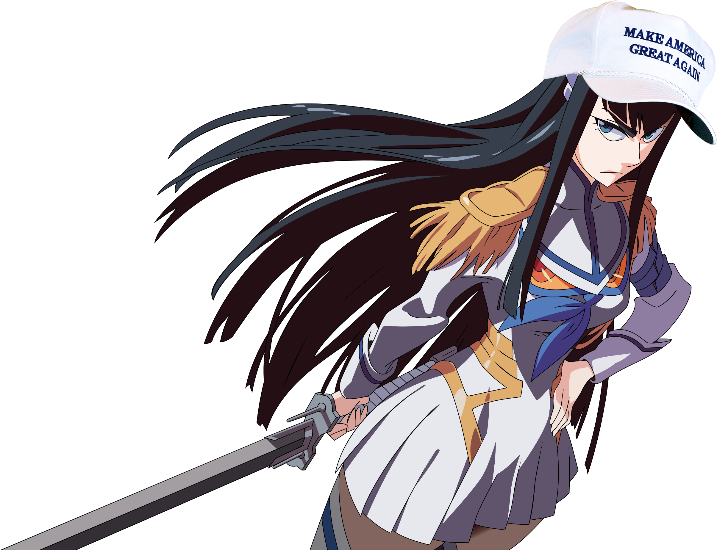 Make Americ Greatagan Satsuki Kiryuin Anime Human Hair - Kill La Kill Satsuki Kiryuin (2409x1849)