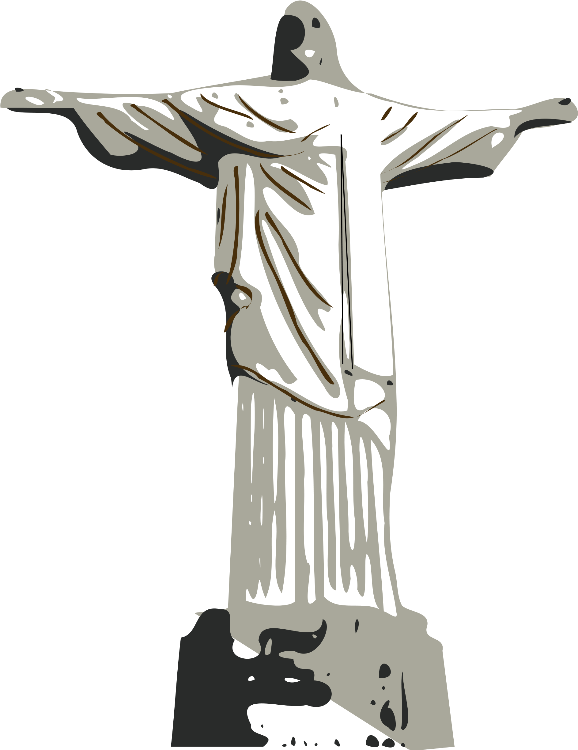 Statue Svg - Christ The Redeemer Clipart (2000x2607)