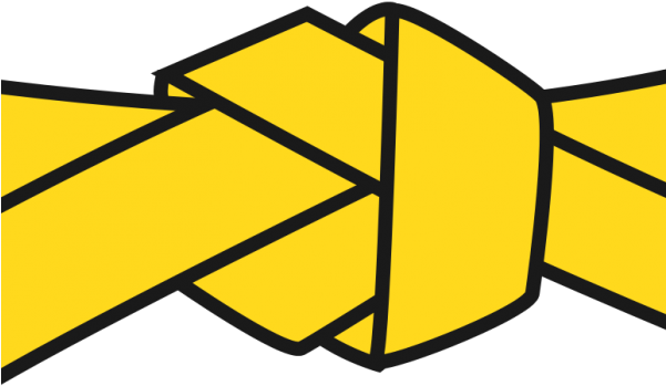 Yellow Belt Taekwondo Belt Clipart 2000 - Jiu Jitsu White Belt (600x600)