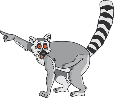 Lemur Animal Comic Madagascar Lemur Lemur - Lemur Comic (396x340)