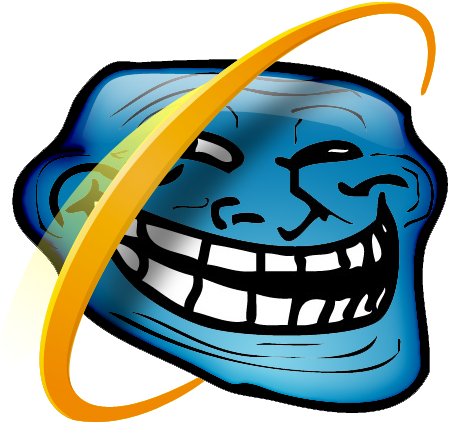 How The Now Famous Trollface Came To Be - Funny Internet Explorer Icon (469x450)