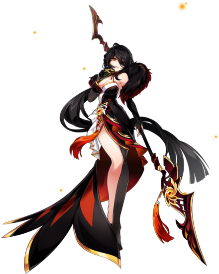 Look At Her Design She Has A Similar Color Scheme To - Elsword Yama Raja 3rd Job (450x567)