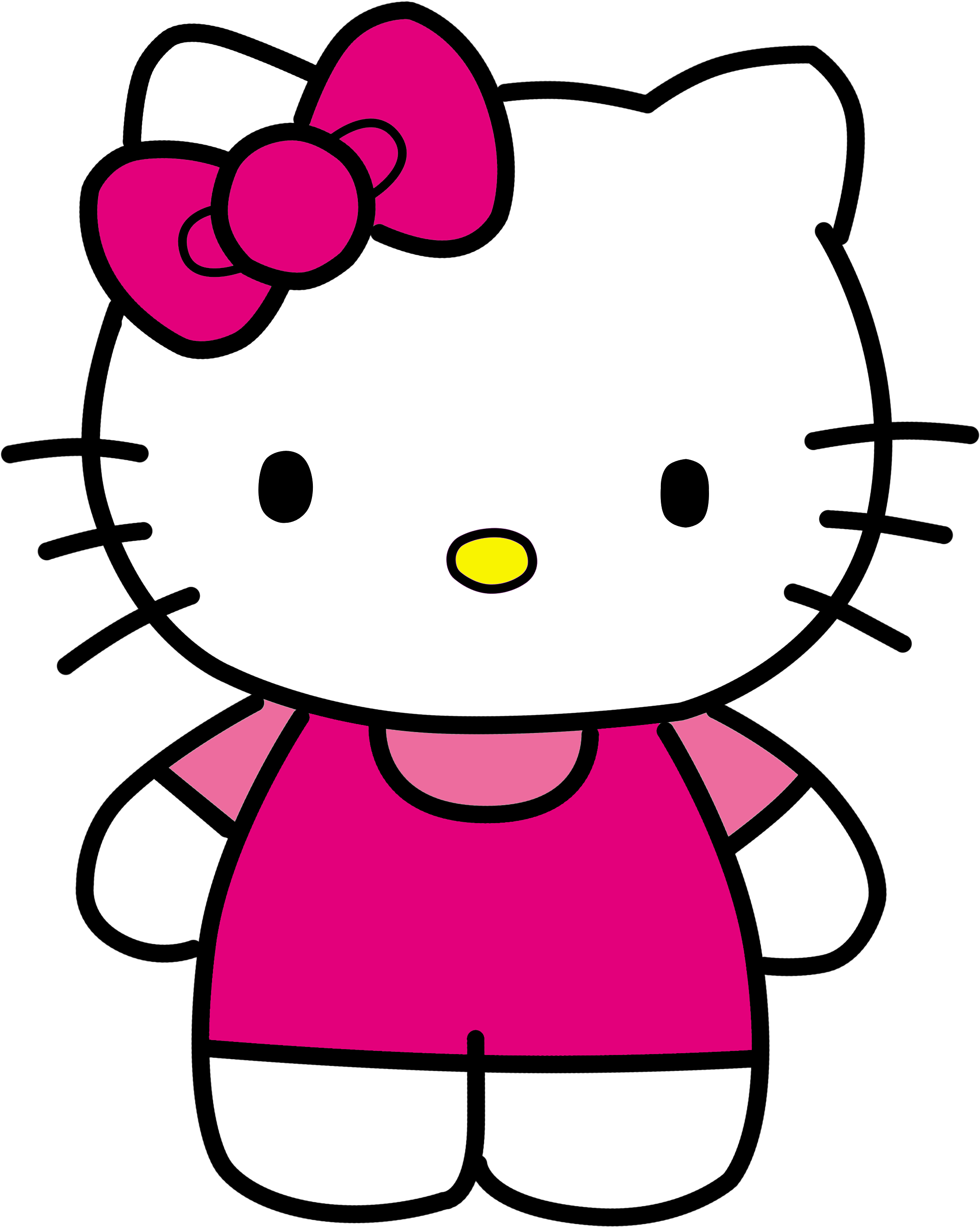 Hello Kitty Cartoon Clip Art - Hello Kitty Name Tag (2362x2931)