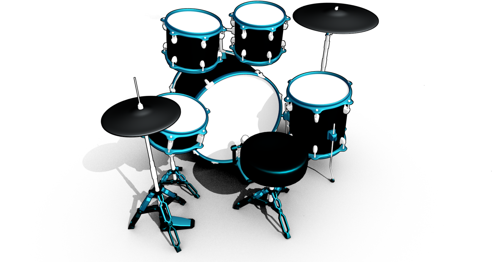 Drums Kit 3d Model By Aisorisu - Drums (1600x900)