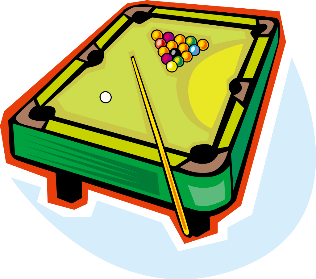 Billiard Table Pool Billiards Clip Art Cartoon Vector - Pool Table Clip Art (1024x904)