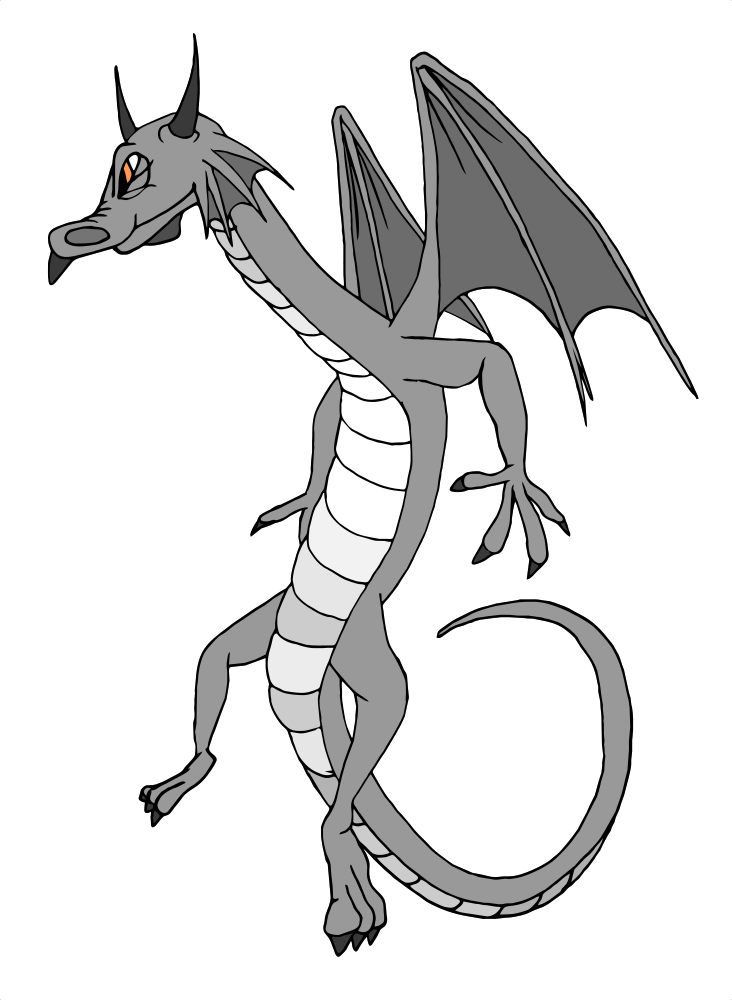 Grey Dragon Dragon Vector Rooweb Clipart Rh Clipart - Cartoon (732x1000)
