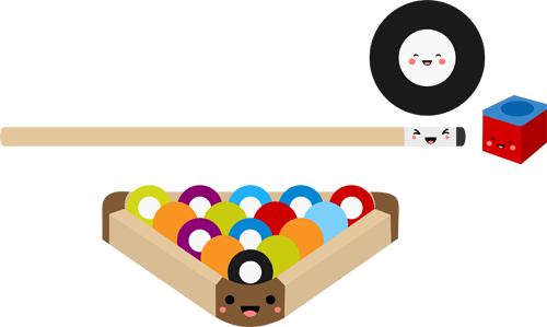 Free √ Svg - Kawaii Billiards (500x299)