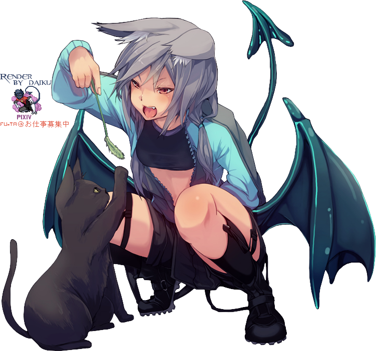 Demon Girl Render 81 By Daikusan - Anime Demon Girl Render (751x703)