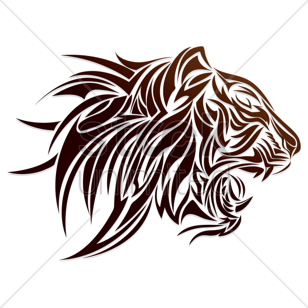 Tiger Head Tattoo V矢量图形 - Head Of Tiger Drawing Tattoo (600x600)
