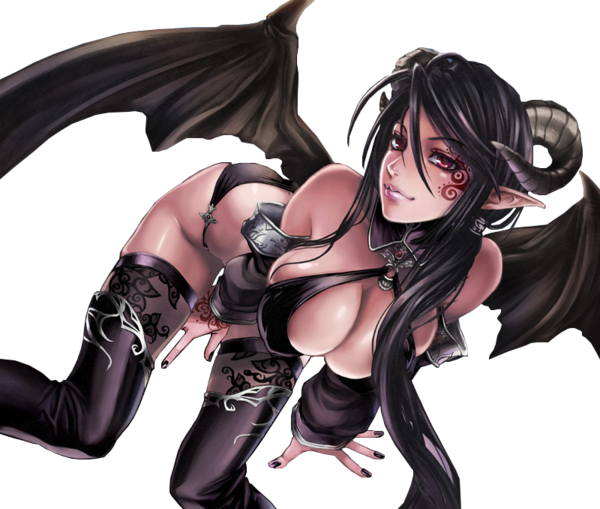 Demon Girl Render By Kyle Garland - Anime Human Demon Girl (600x509)