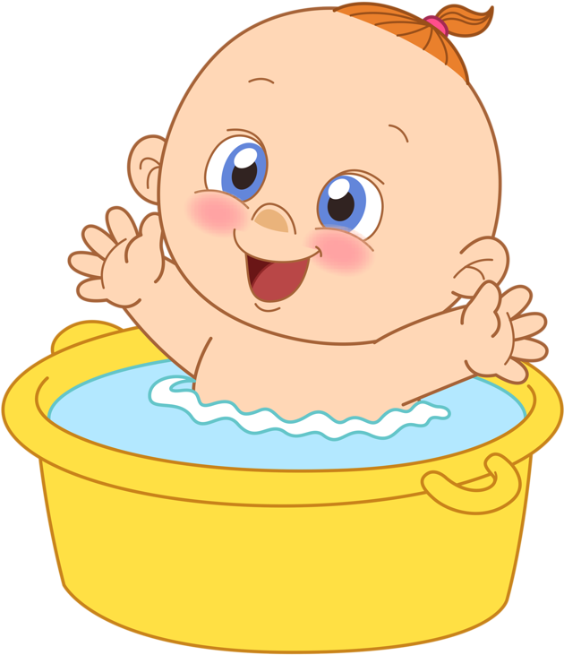 Infant Bathing Drawing Baby Shower Clip Art - Infant Bathing Drawing Baby Shower Clip Art (675x800)