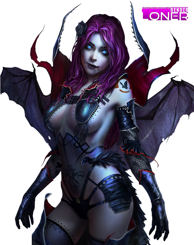 Anime Demon Girl Roblox - Demon Girl Png (640x853)