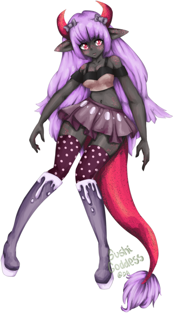 Little Merdemon Girl By Sushigoddess - Anime (742x1077)