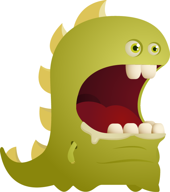 Dinosaur Cartoon Royalty-free Clip Art - Big Monster Mouth Vector Png (551x622)