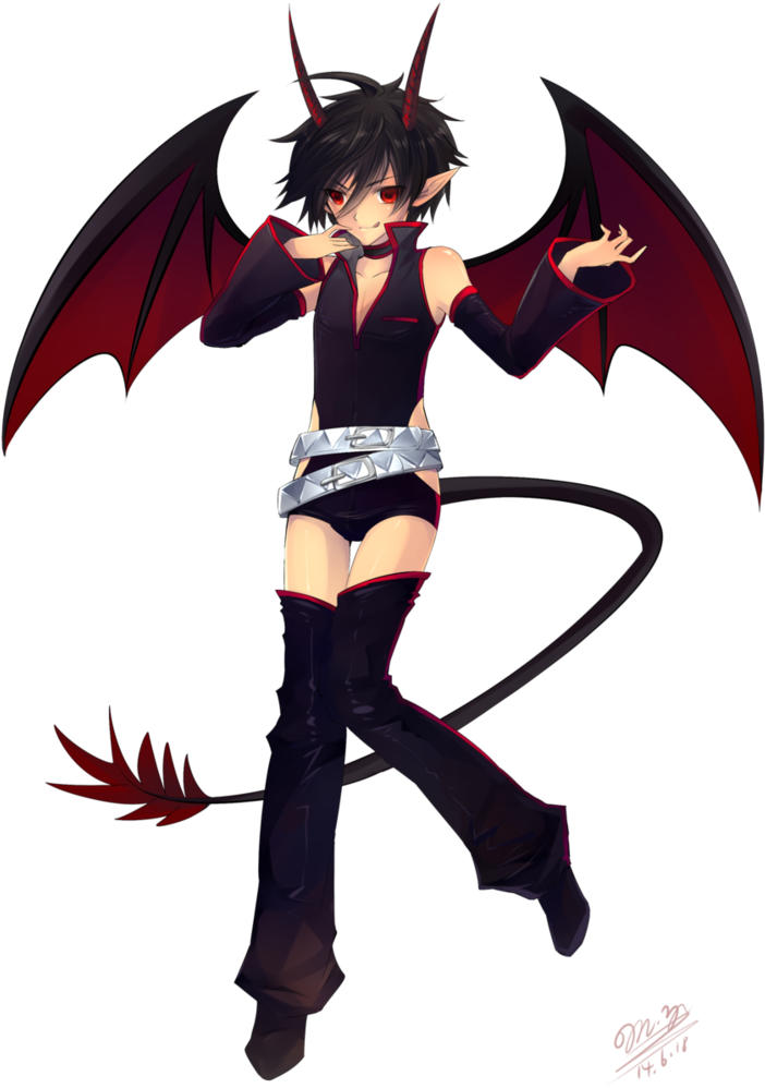 Evil Anime Boy With Demon Wings - Anime Incubus Boy (752x1063)