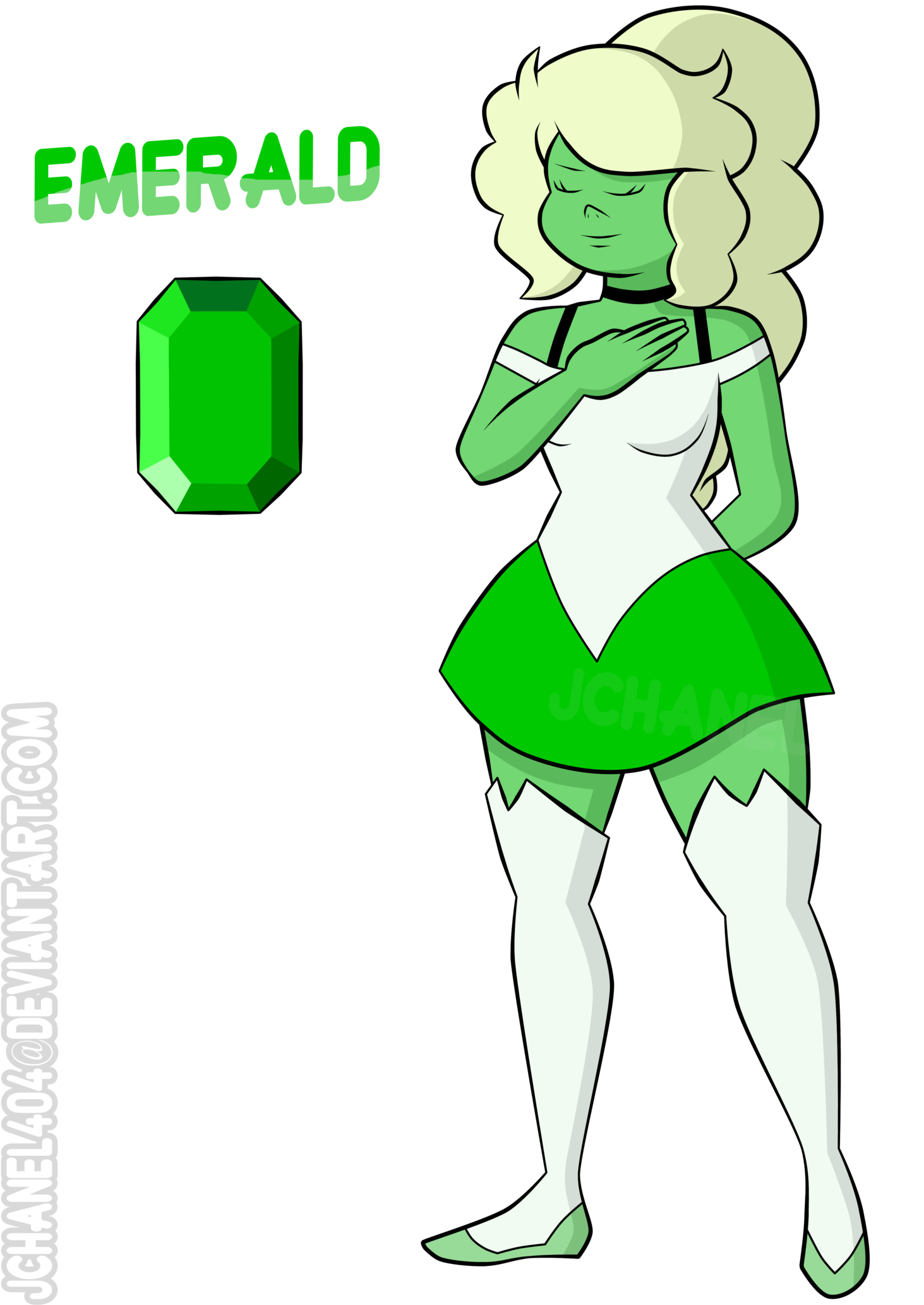 Su Oc Emerald By Jchanel404 - Emerald Gemsona Oc (1600x2133)