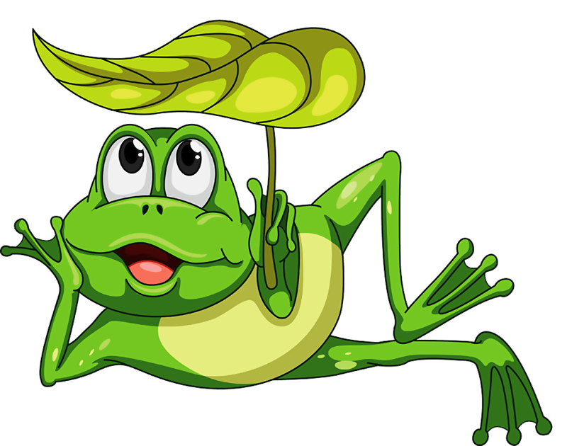 Green Frog Clipart Umbrella Clipart - Cartoon Image Of Frogs (800x630)