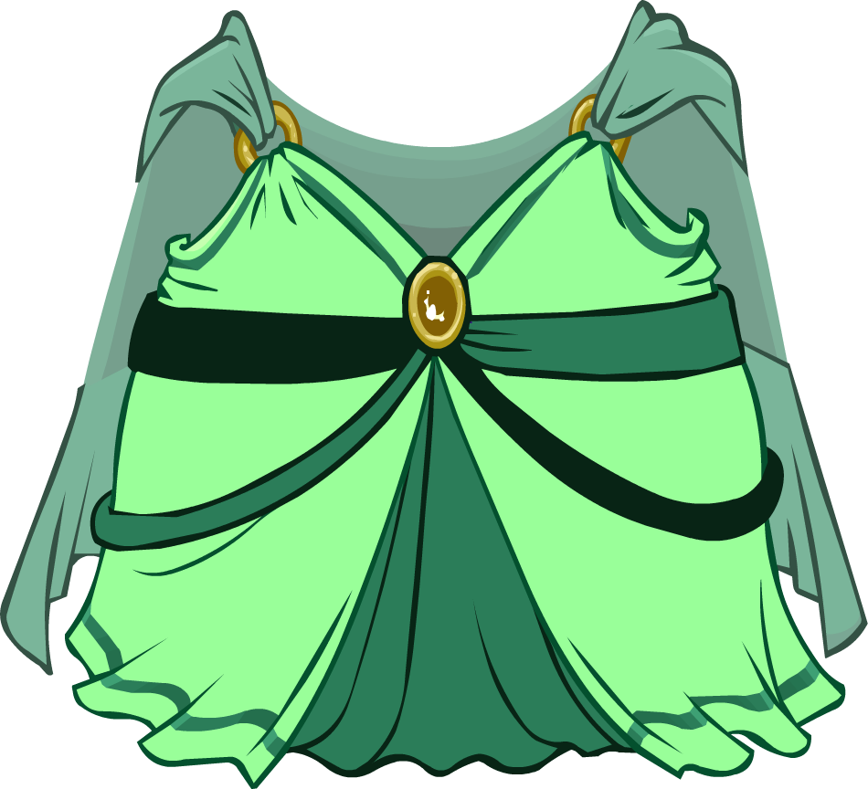Emerald Princess Gown - Green Dress Club Penguin (950x864)