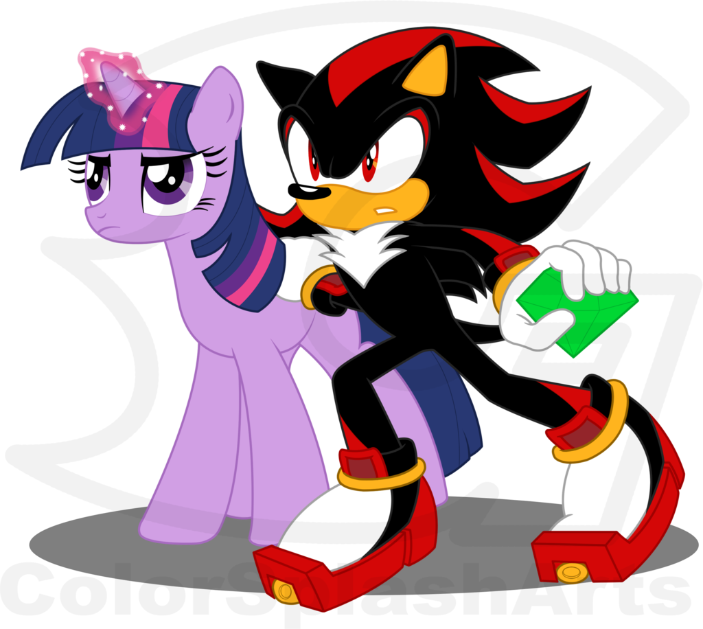 Colorsplasharts, Chaos Emeralds, Crossover, Obtrusive - Shadow The Hedgehog And Twilight Sparkle (1024x916)