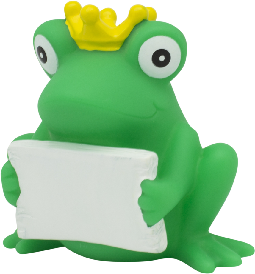 Frog Rubber Duck With Greeting Sign By Lilalu - Frog (1024x1024)