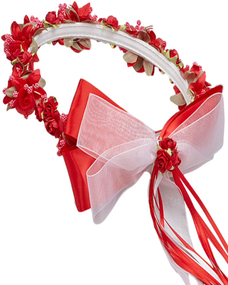 Red Floral Crown Wreath Handmade With Silk Flowers, - Rose (800x1100)