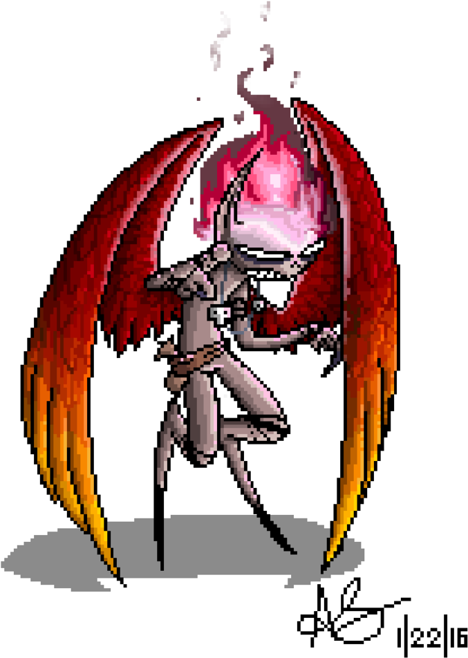 Reaper-demon Pixel Character By Awesomeaartvark - Illustration (820x974)