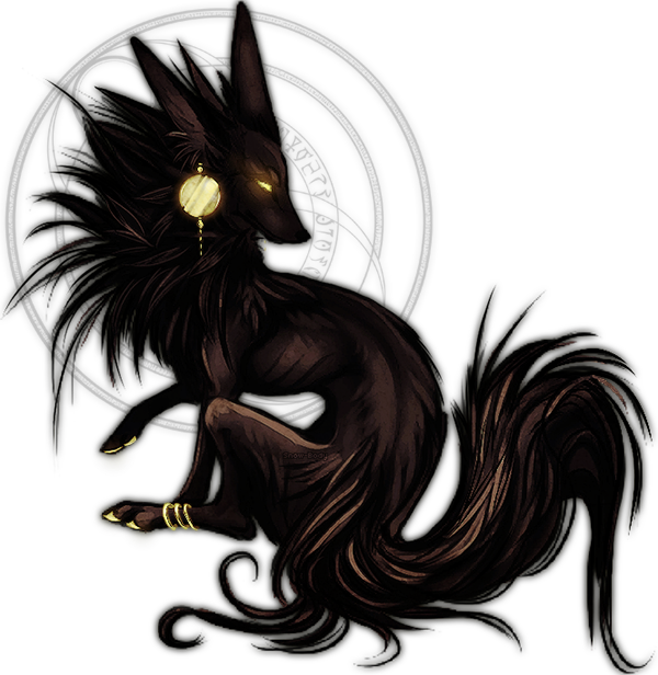 Free Closed Demon Wings - Anubis Wolf (600x616)