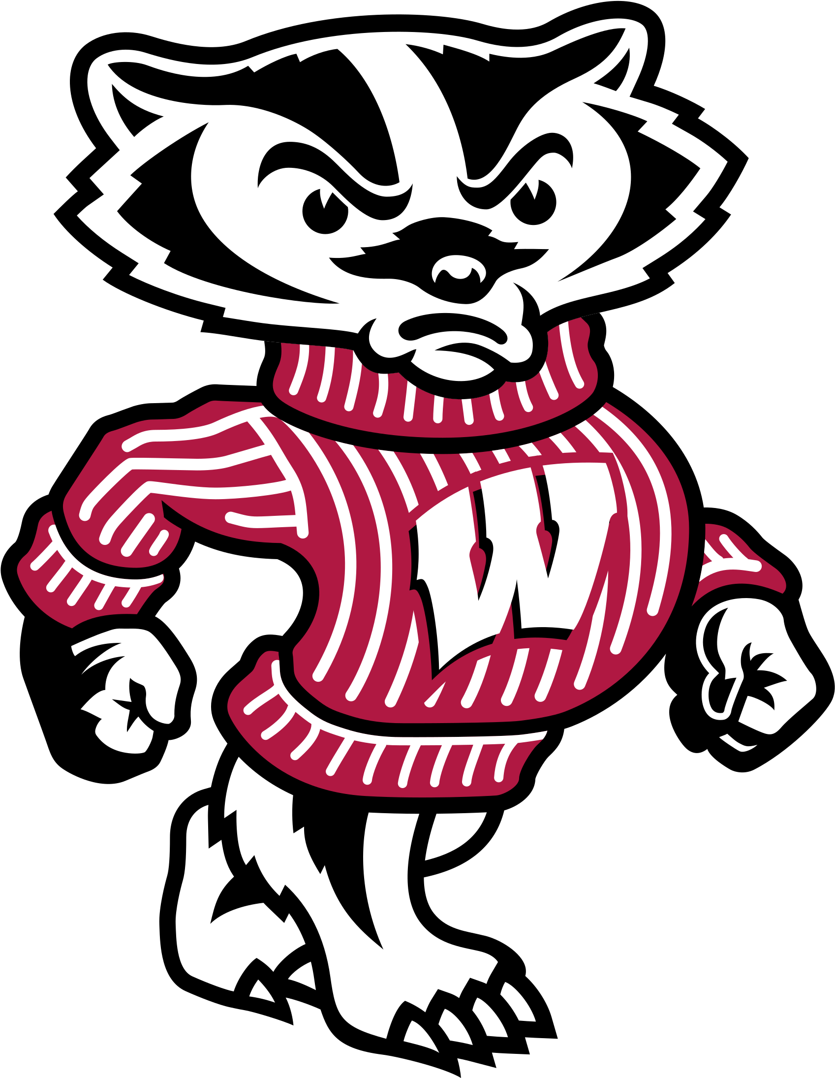 9 Images Of Wisconsin W Clip Art - Bucky Badger Png (2400x2400)