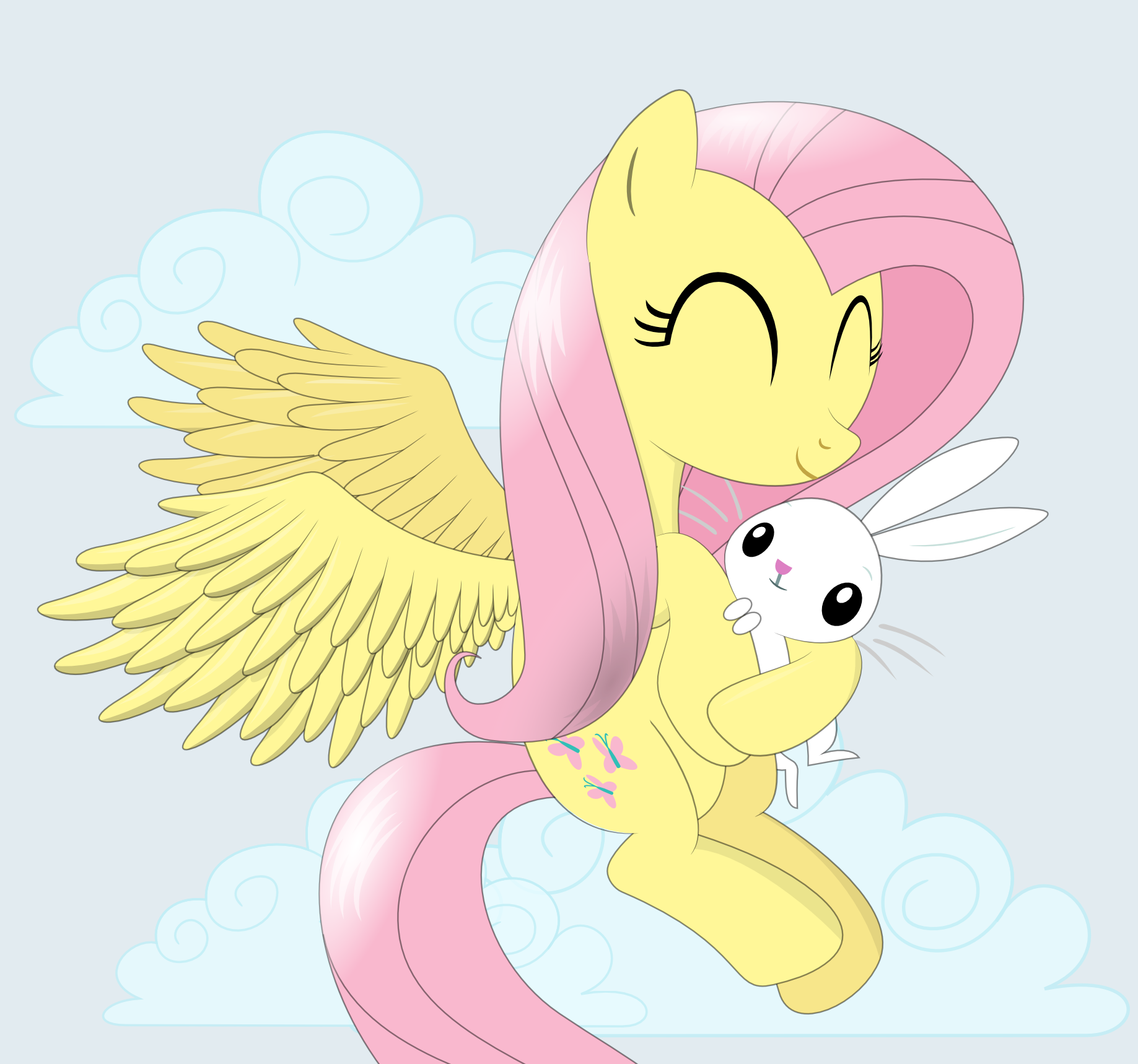 Fluttershy With Angel By Tgolyi Fluttershy With Angel - Angel Fluttershy (1837x1718)