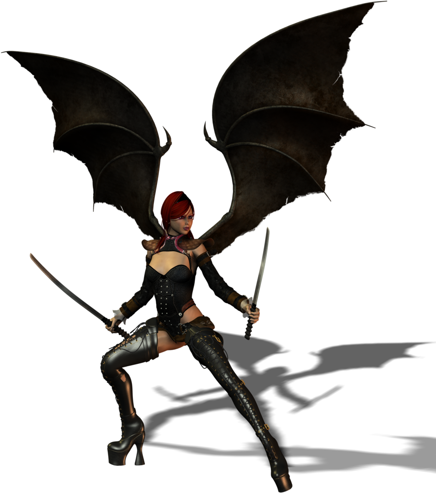 Sexy Succubus Warrior Wings By Ladiahidoi Sexy Succubus - 3d Rendering (1024x1045)