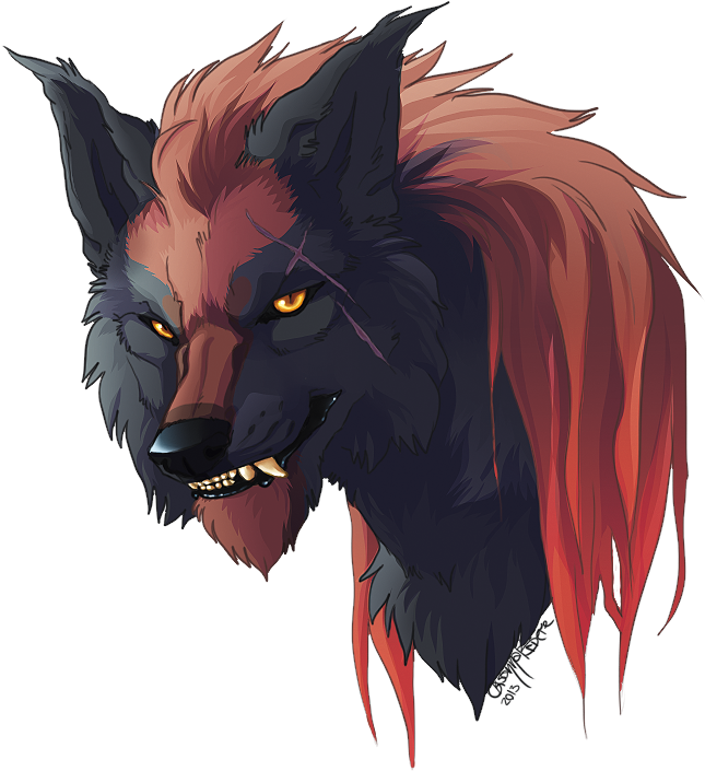 Black Demon Wolf With Wings Download - Gray Wolf (840x749)