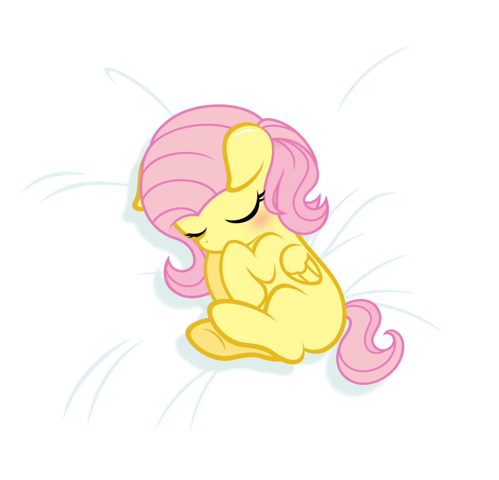 Baby Fluttershy Sleeping By Godoffury - Illustration (1600x1538)