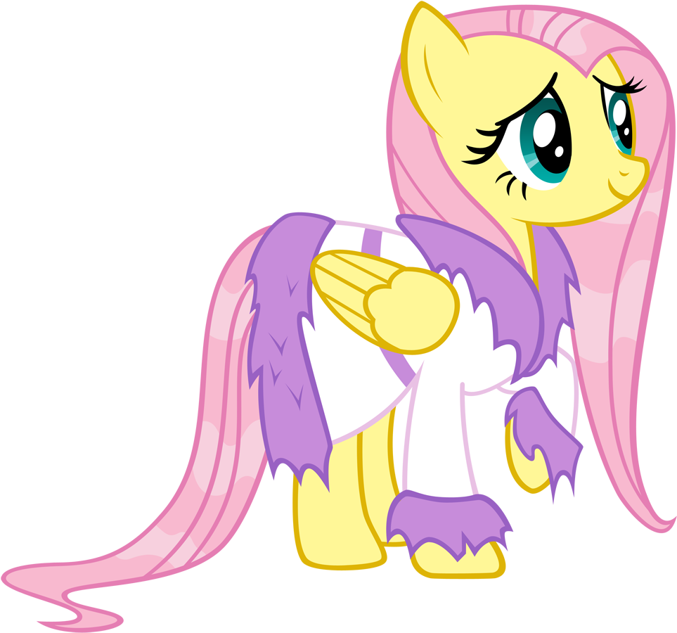 Fluttershy Angel Bunny - My Little Pony Fluttershy Wet (1000x1000)