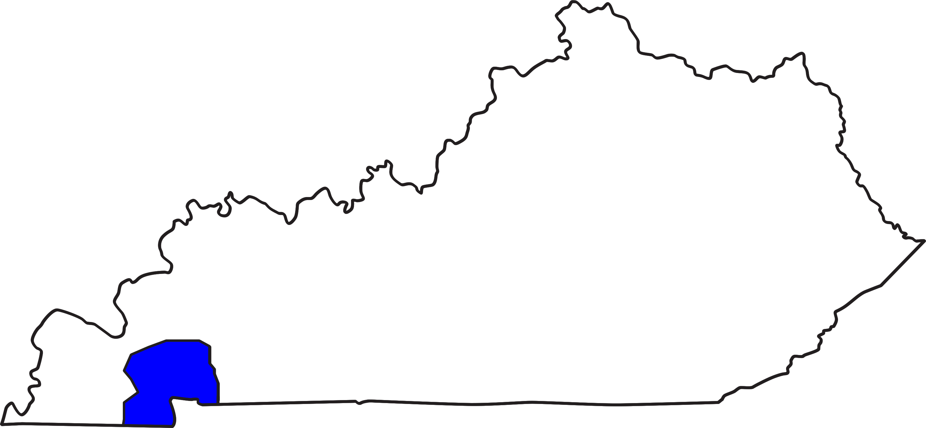 Map Of Kentucky Counties (3084x1425)