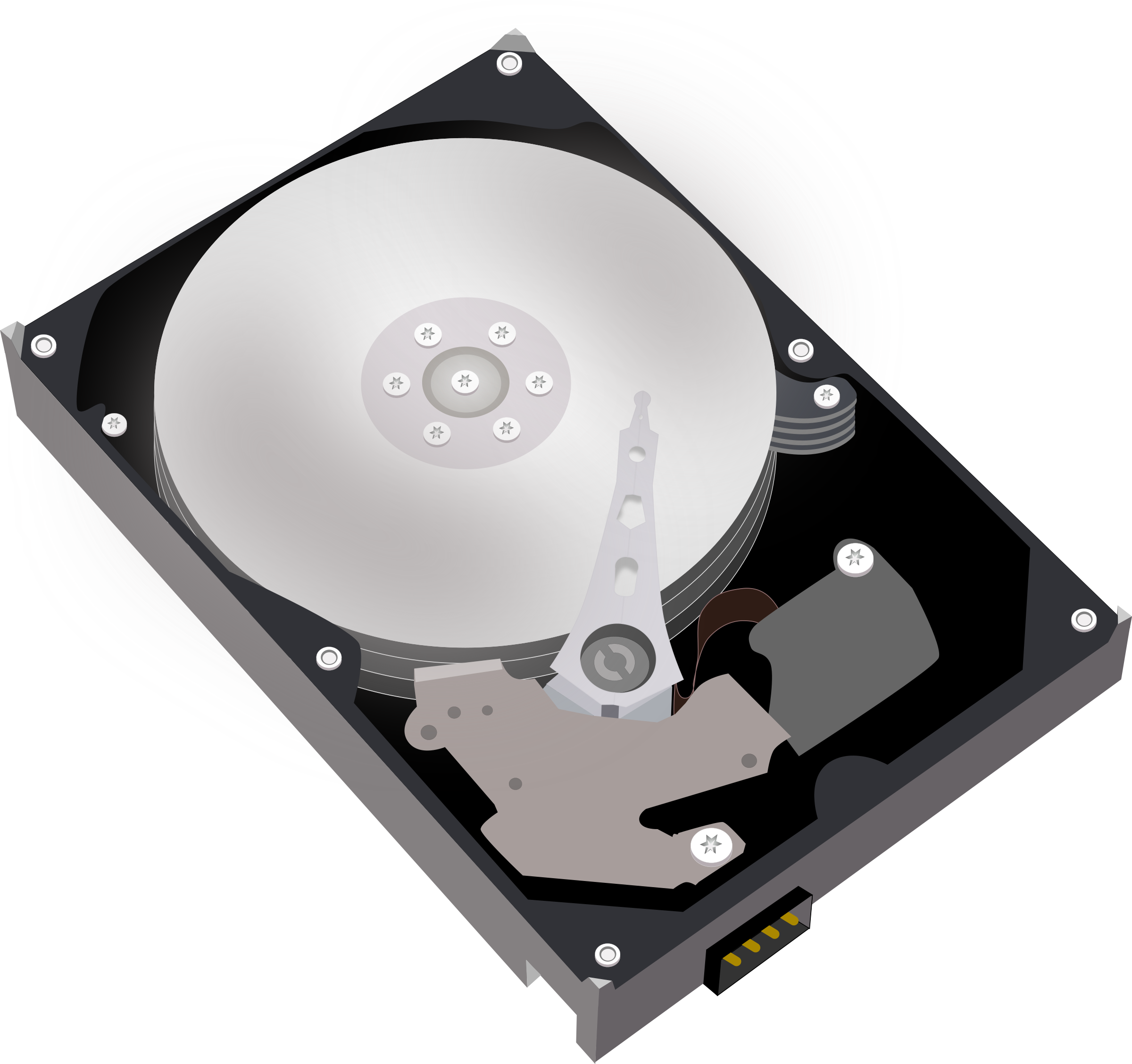 Nice Clip Art Of The Inside Of A Hard Disk Is In The - Hard Disk .png (2400x2256)