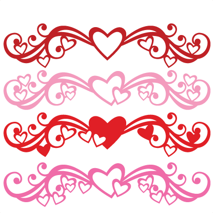 Heart Flourish Set Svg Scrapbook Cut File Cute Clipart - Cricut (432x432)