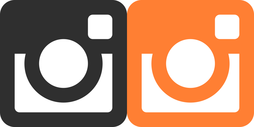 Follow Us On Twitter Follow Us On Instagram - Orange Instagram Logo Png (1024x512)