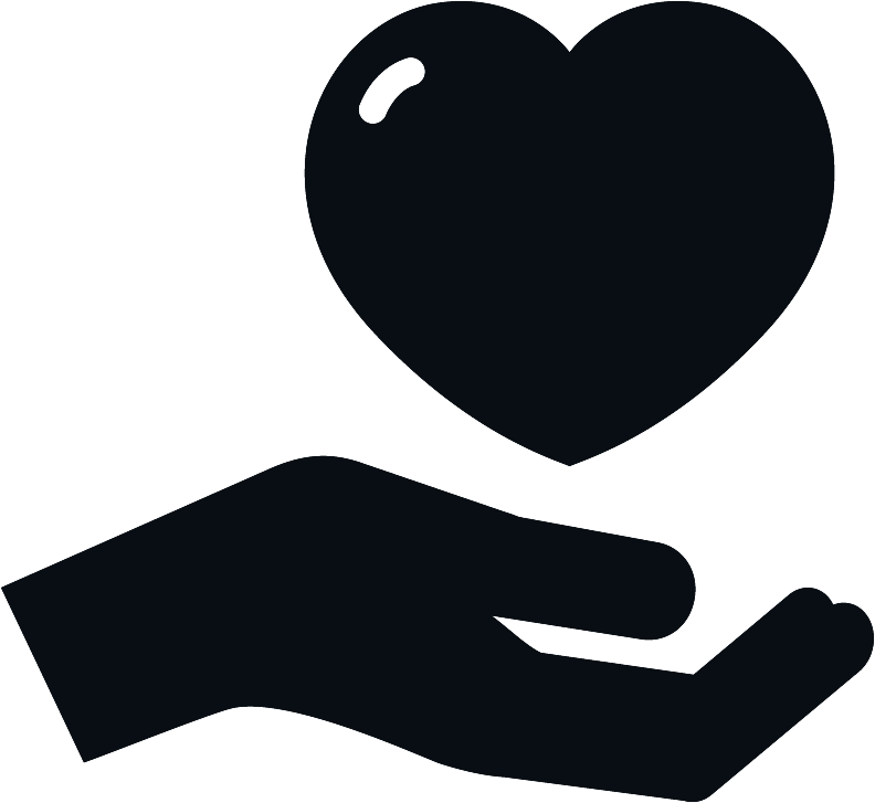 Hand Heart Icon - Hand With Heart Icon (792x727)