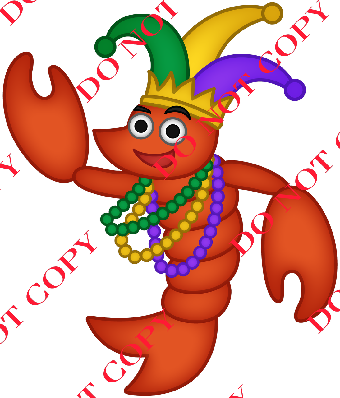 Tpc Mardi Gras Crawfish - Cartoon (1094x1280)